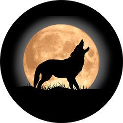 Wolf And Moon   Custom Spare Tire Cover   Wheel Cover
