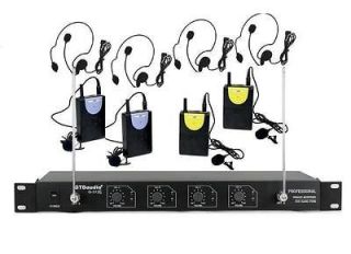 Channel VHF Wireless Microphone System With Lapel Headset Mics
