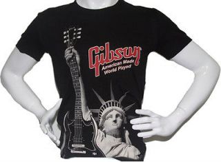 Gibson Les Paul EPHIPHONE SG Guitar Patriot Rock Mens T Shirts Black