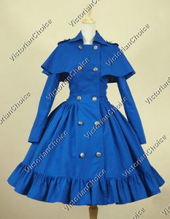 Gothic Victorian Lolita Steampunk Cotton Ruffles Coat Dress C019 M