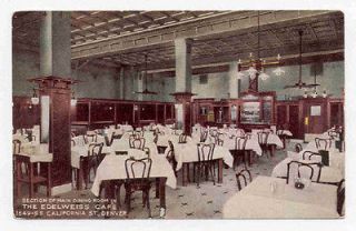 1910 DENVER CO EDELWEISS CAFE POSTCARD PC1713