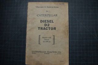 CAT Caterpillar D2 Tractor Dozer Crawler Operation Operators Manual
