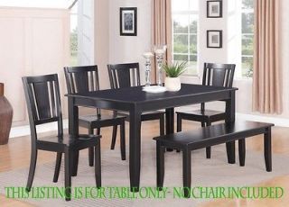 RECTANGULAR DINING ROOM KITCHEN TABLE IN BLACK 36X60.NO BENCH OR