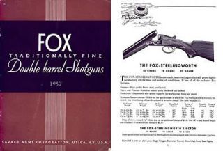 AH Fox 1937 Double Barrel Shotguns Catalog