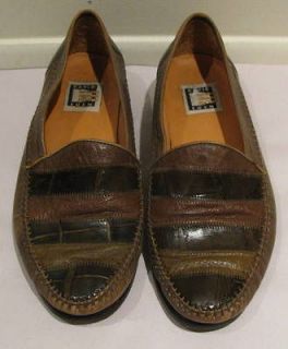GREAT PAIR OF DAVID EDEN CROC OLIVE LOAFERS MOCS SLIP ONS 7 M