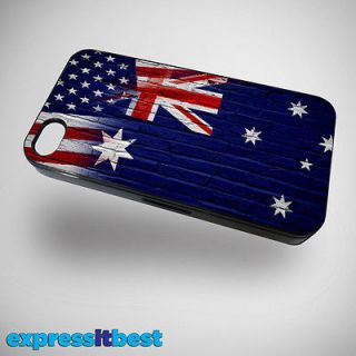 for iPhone 4/4S w/ Flag of USA & Australia on Bricks (Australian AU