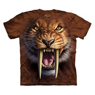 NEW THE MOUNTAIN SABRETOOTH TIGER FACE SIZE MEDIUM SABRE TOOTH T TEE