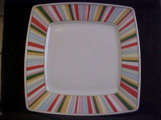 Rainbow by Lubiana China Square Dinner Plate Made in Poland Very Nice