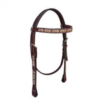 Stunning browband headstall with laced rawhide and Swarovski crystals