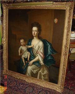ANTIQUE  HUGE ENGLISH J.HIGHMORE Oil Painting Family Portrait RYAN