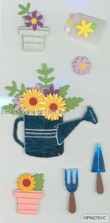Embellishment & Card Making Stickers Gardening,Tool s,Flower Pot 101