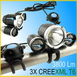 Newly listed 3x CREE XML XM L T6 LED 3800Lum Bike Bicycle Light Lamp