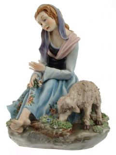 Capodimonte girl figurine with goat germano cortese 326   NEGR33