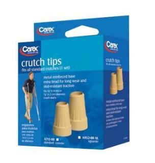 Replacement Crutch Tips Standard or XL 3/4 or 7/8 Crutches Carex NEW