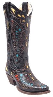Corral Womens A1098 Boots, Brown Crater Bone Inlay, Size 7, New In