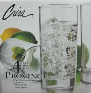 NEW 4 Libbey Crisa Province 16oz Smooth Sided Cooler Beverage Tumbler