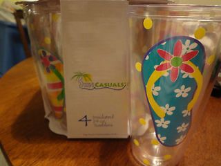 AWESOME Sun Casuals Flip Flops FlipFlops Insulated Tumblers 24 oz Set