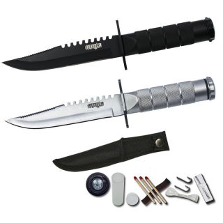 New 8.5 Hunting Camping Survival Knife w/ Kit & Sheath Emergency
