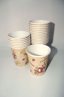 50 DISPOSABLE 6 OZ PAPER COFFEE CUPS TEA + 50 LIDS    