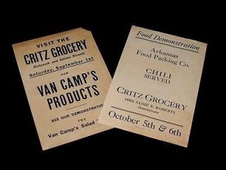 1929 CRITZ GROCERY SADIE ROBERTS CHILI FOOD DEMONSTRATION POSTERS LR
