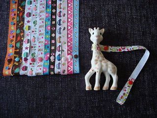 Sophie The Giraffe Toy Saver Strap Leash Clip, Choose Your Design
