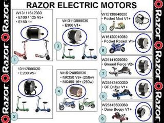 RAZOR 24VOLT ELECTRIC MOTOR E100 E200 E300 GF PM DRIFTER   FREE