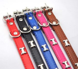 colors choice Cute BONE Leather collars 24CM~31CM Pet dog Product