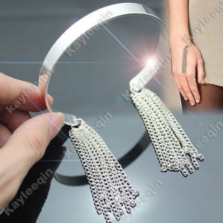 Silver Tassel Fringe Multi Chain Bracelet Bangle Arm Cuff Festival