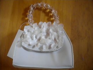TOBY NYC Girls White Floral Beaded Wedding Easter Purse NWT $16