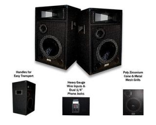 Acoustic Audio BR10 1600 Watt Pair 10 PA/DJ Pro Audio Studio Monitor
