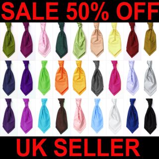 Boys High Quality Italian Satin 2 Layer Scrunch Cravat Tie On Sale
