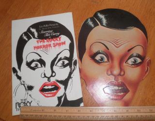 Horror Show 1974 program & Mask unpunched Tim Curry Meat Loaf Roxy Thr
