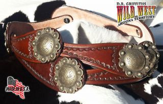 Spur Strap Concho Belt, Womens, Handmade Leather