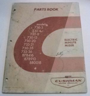 Cushman 1966 Electric Minute Miser Parts Book