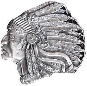 Bergamot INDIAN CHIEF HEAD headdress Belt Buckle PEWTER MADE IN USA