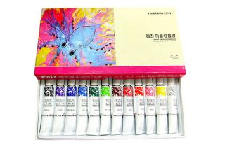 New Water Marbling Paint 12 Colors Tube Set / 12ml Marble kit