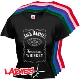 T489 Jack Daniels Tennessee Whiskey Label Woman Fit 6 Colors T shirt