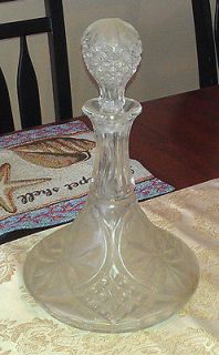 Antique Vintage Lead Crystal Glass Genie Bottle Decanter Liquor Bottle