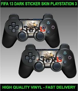 PLAYSTATION 3 CONTROLLER STICKER FIFA 13 DARK SKIN GRAPHICS X 2