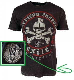 NWT Affliction American Customs Exile Cycles Distressed Tee T Shirt