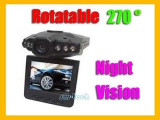 IR Car Vehicle Dash Cam Camera Rotable 270° Monitor,2.5 TFT, 6 LED