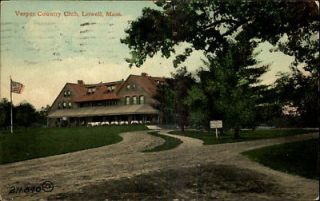 LOWELL MA Vesper Country Club c1910 Postcard