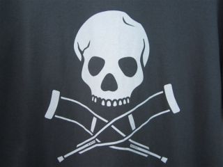 MTV Tshirt MEDIUM Skull Crutches Johnny Knoxville Stevo Gray Funny