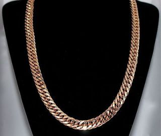 REAL 24K GOLD CURB MENS CUSTOM CHAIN NECKLACE 10MM GP WILL STAY SHINY