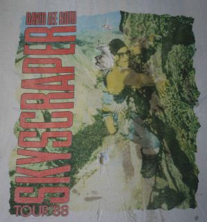 DAVID LEE ROTH vintage distressed 1988 tour t shirt   VAN HALEN metal