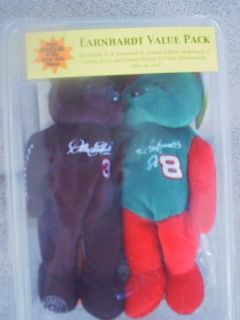 Dale Earnhardt & Dale Earnhardt Jr. Bears + 5 Packs of Cards & Blow Up