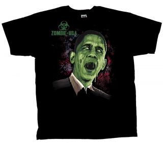 Obama Zombie T shirt Zombie USA Hazardous
