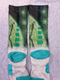 Newly listed Very Rare Custom Nike Elite Socks Neon Green Planet