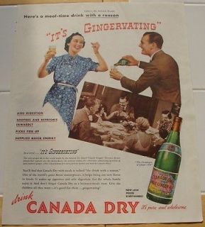 Canada Dry Pale Ginger Ale 1938 Vintage Print Ad