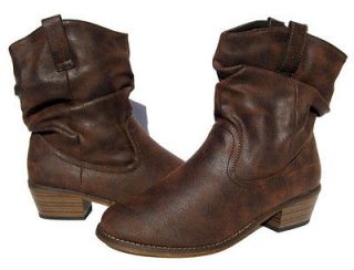Womens Brown Designer Western Boots shoes winter snow Ladies size